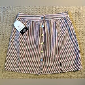 NWT - Striped Skirt - Red, White and Blue Sz Medium, button front
